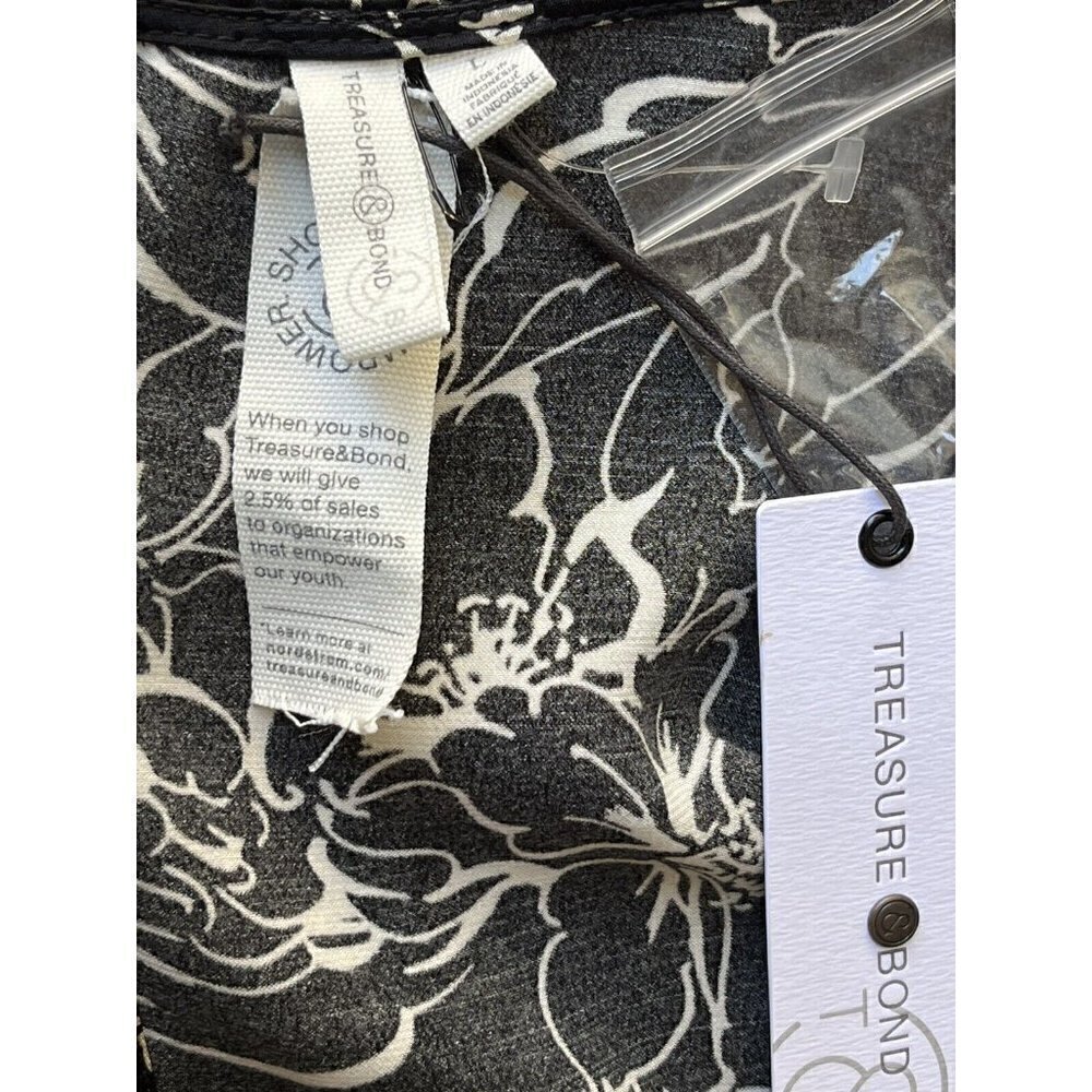 Treasure & Bond Womens Blouson Floral Print Midi Dress Size L - Picture 9 of 12
